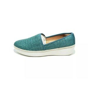 FitFlop Casa Espadrille Loafers Flats Slip On Sea Blue Womens US 8.5